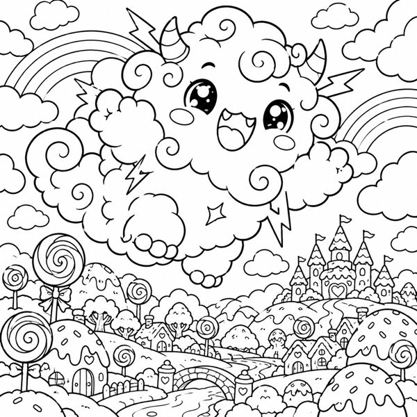 Nimbus — Candy Cloud WunderBeast coloring page