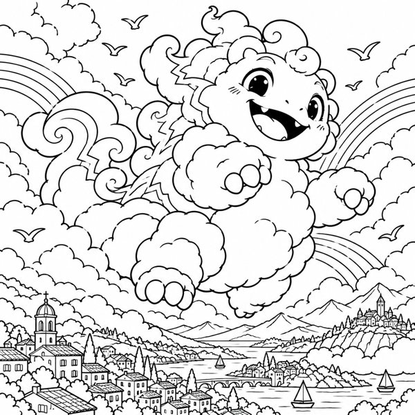 Nimbus — Cloud WunderBeast coloring page