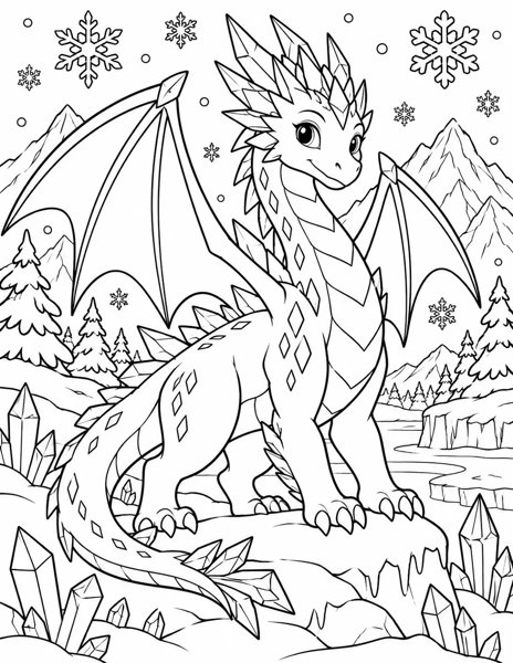 Crystal Ice Dragon coloring page