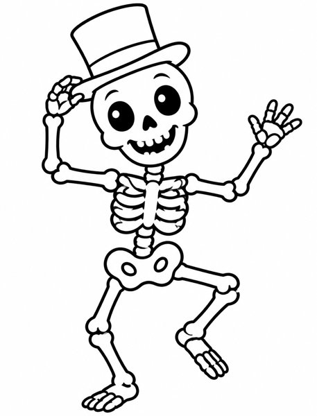 Dancing Skeleton coloring page