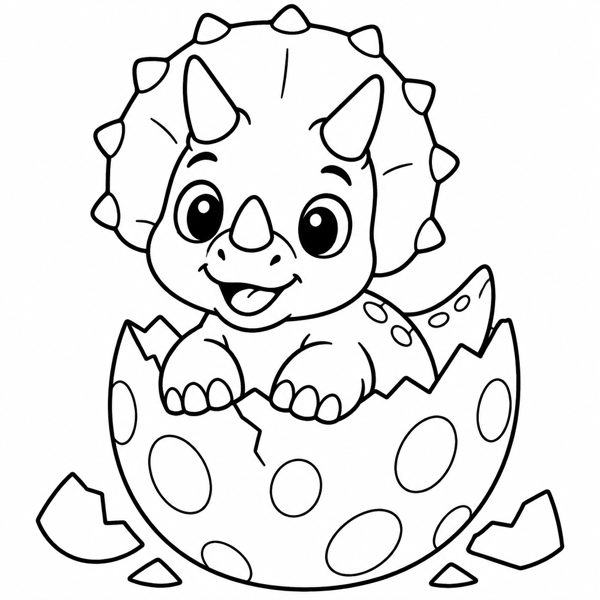 Baby Triceratops coloring page