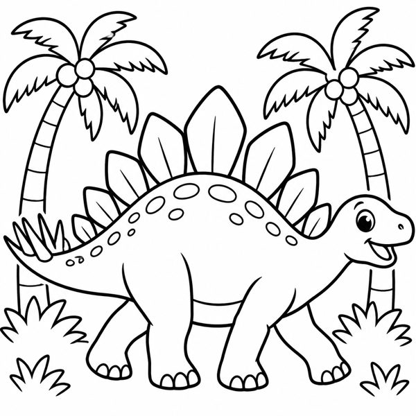 Stegosaurus Stroll coloring page