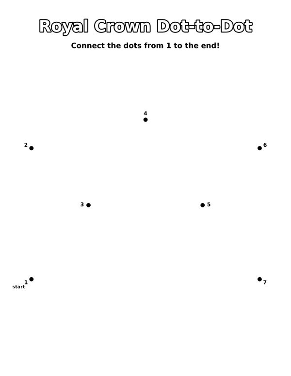 Royal Crown Dot-to-Dot coloring page