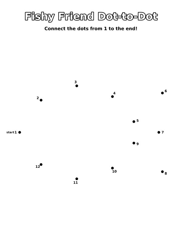 Fishy Friend Dot-to-Dot coloring page