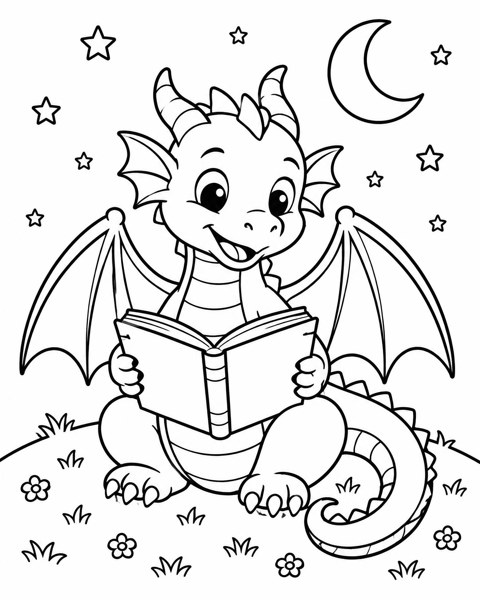 Dragon Bedtime Story coloring page