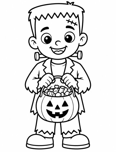 Little Frankenstein coloring page