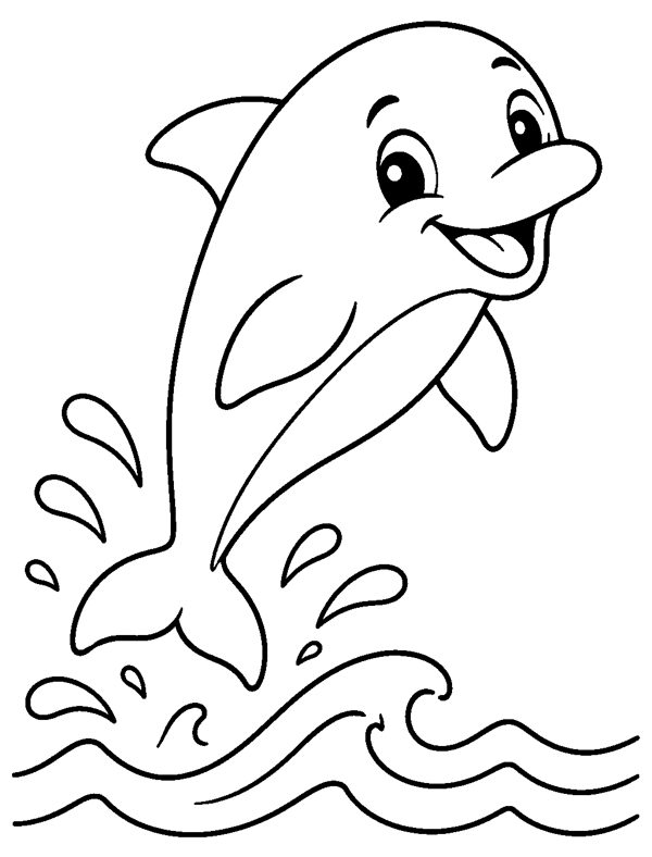 Happy Dolphin coloring page