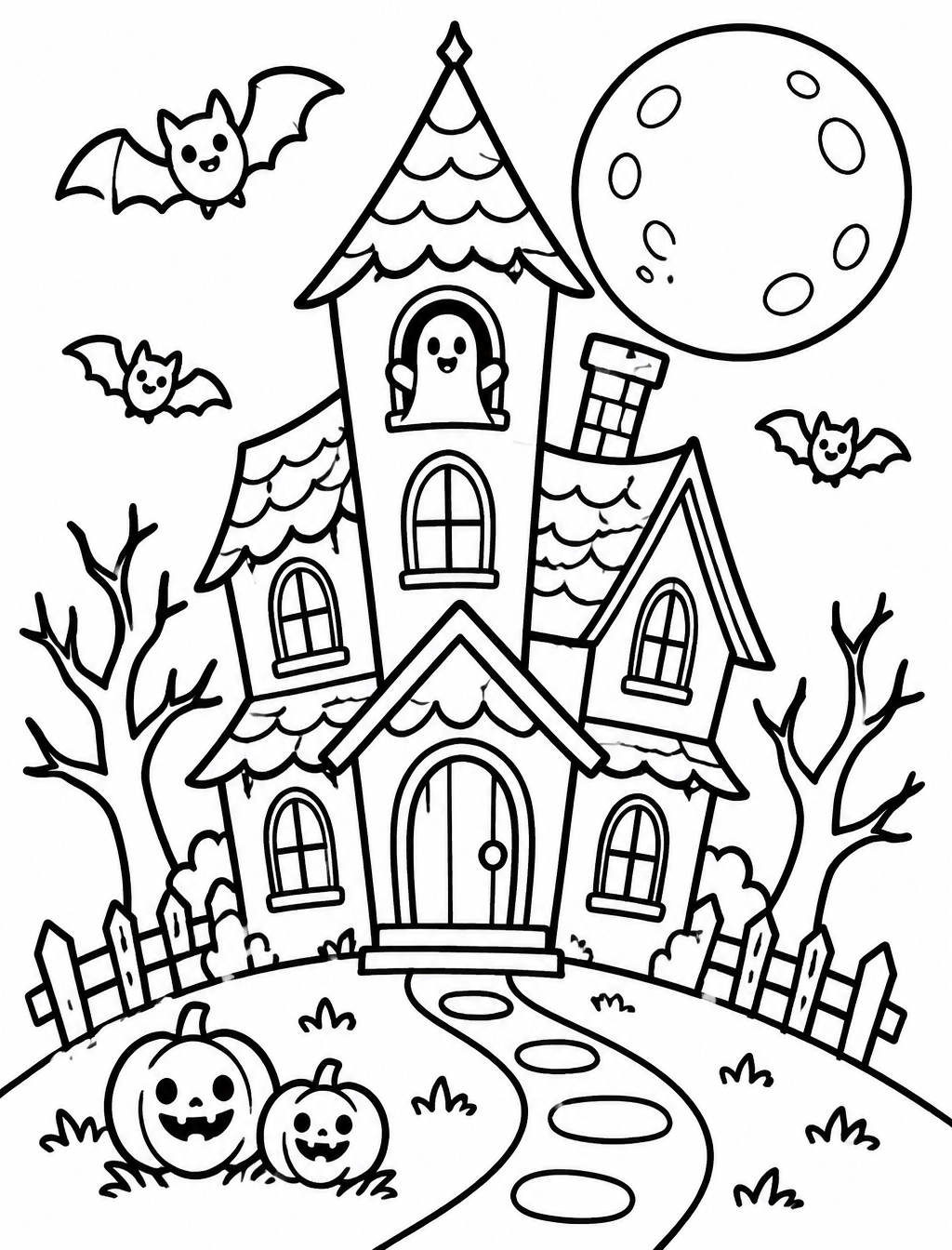 Haunted House on the Hill coloring page