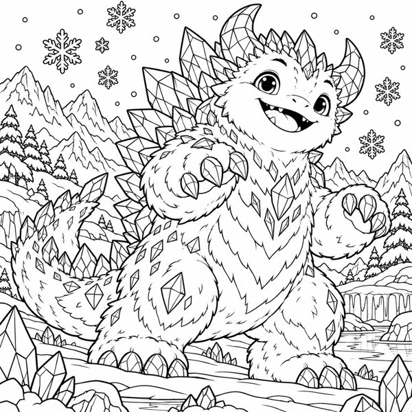 Frosty — Ice Crystal WunderBeast coloring page