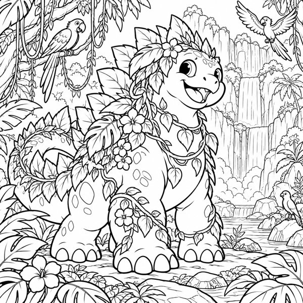Jungle Jack — Jungle Waterfall WunderBeast coloring page