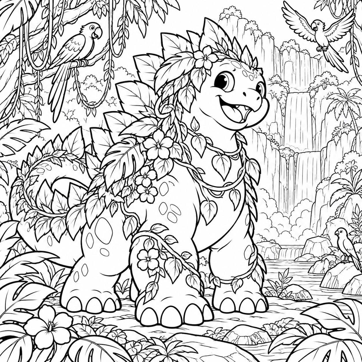 Jungle Jack — Jungle Waterfall WunderBeast coloring page