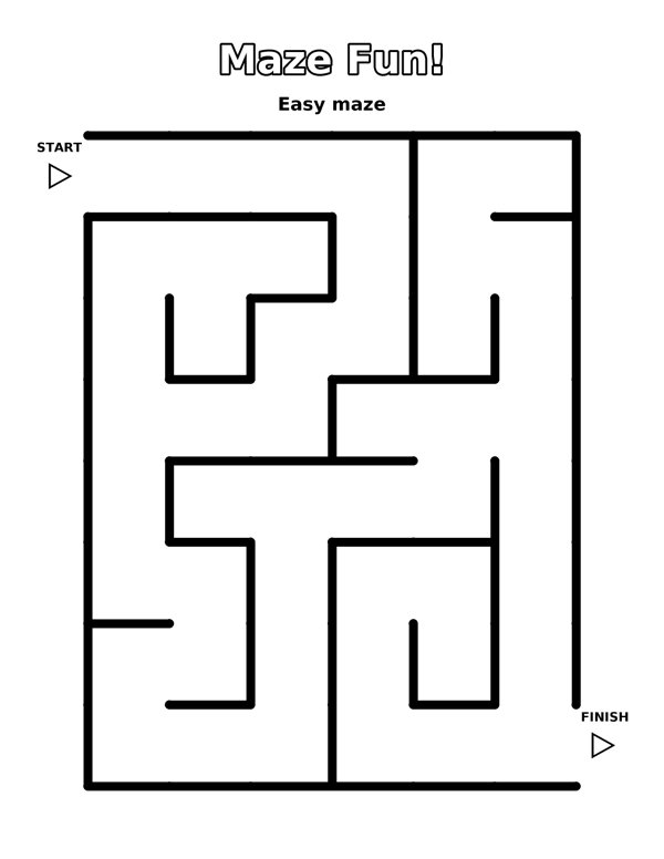 Maze Fun! (Easy) coloring page