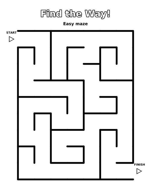 Find the Way! (Easy) coloring page