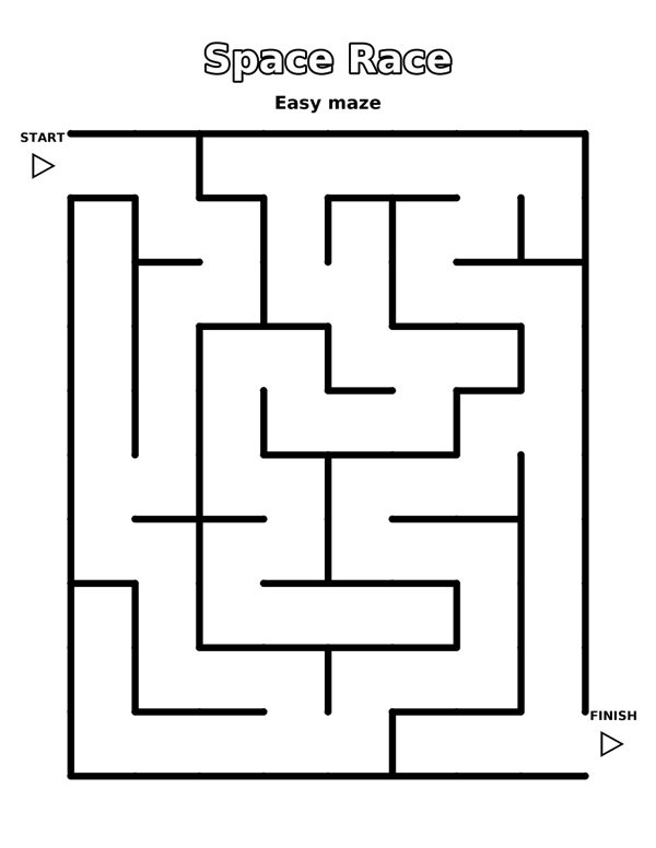 Space Race (Easy) coloring page
