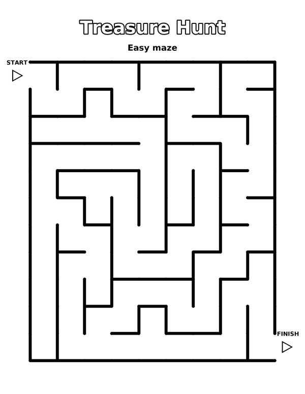 Treasure Hunt (Easy) coloring page