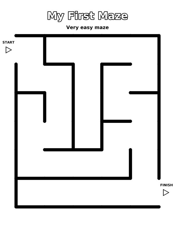 My First Maze (Very Easy) coloring page