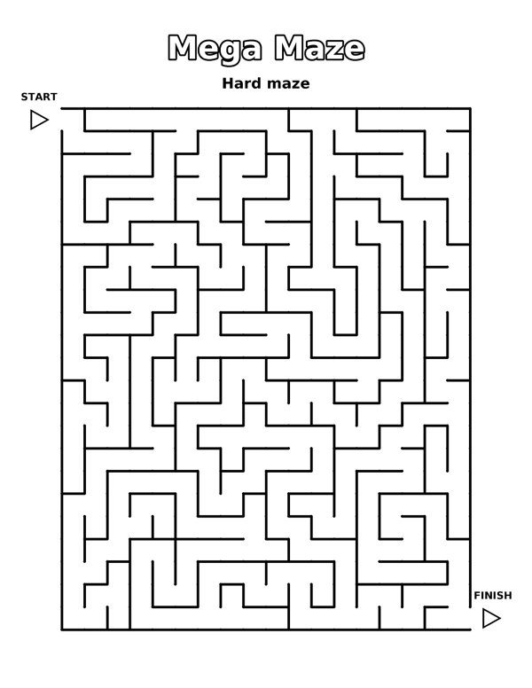 Mega Maze (Hard) coloring page