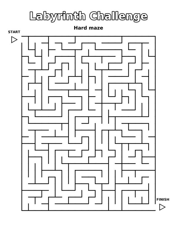 Labyrinth Challenge (Hard) coloring page