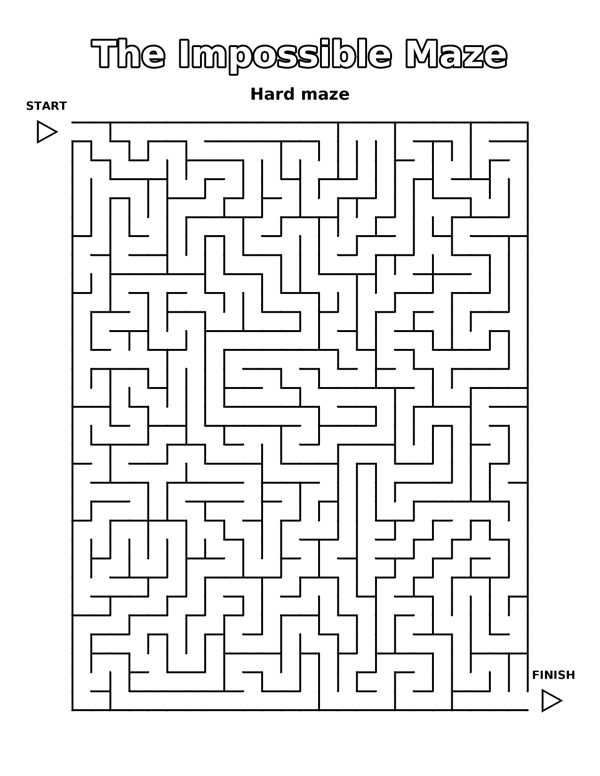 The Impossible Maze (Hard) coloring page