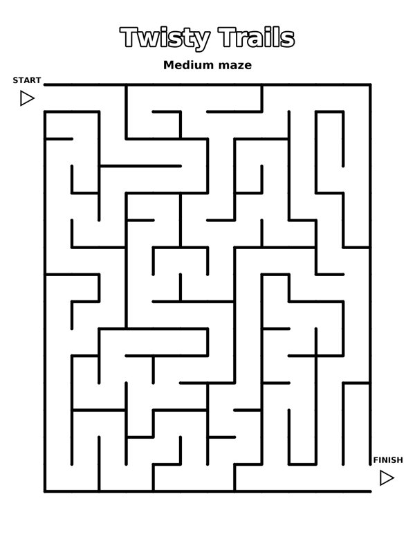 Twisty Trails (Medium) coloring page