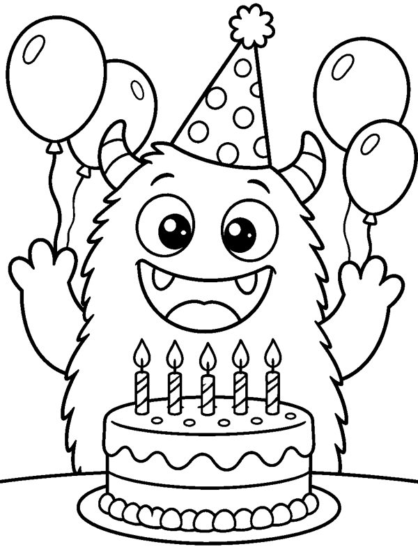 Monster Birthday Party coloring page