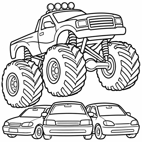 Monster Truck Jump coloring page