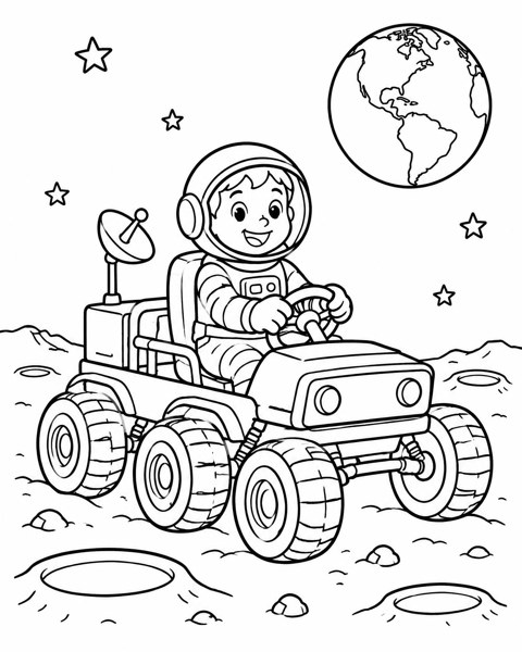 Moon Rover Explorer coloring page
