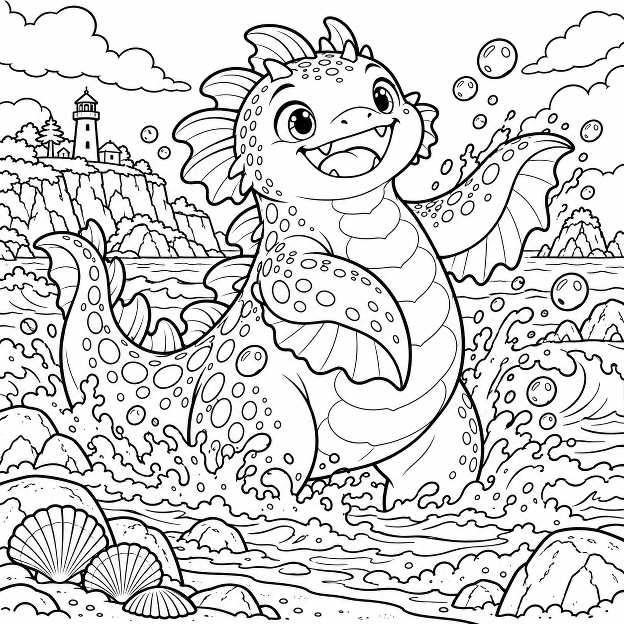 Splash — Ocean WunderBeast coloring page