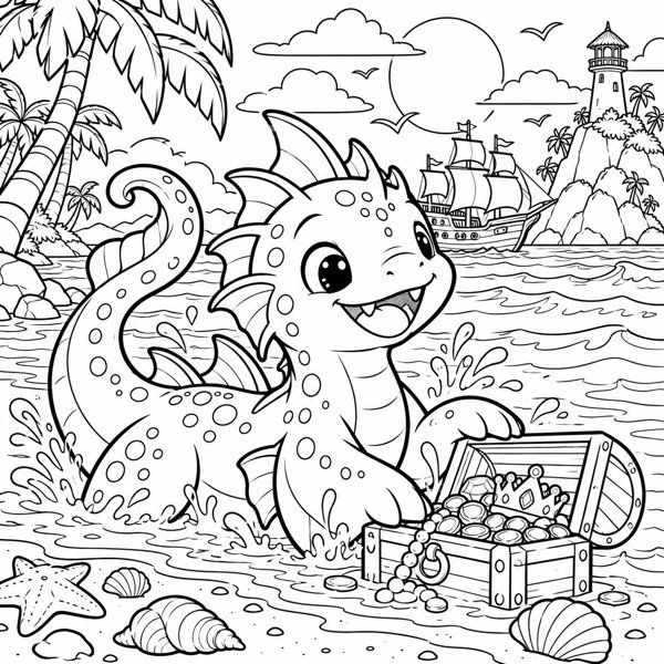 Bloop — Pirate Treasure WunderBeast coloring page