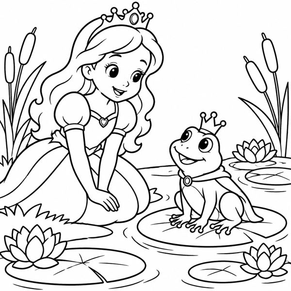 The Princess and the Frog coloring page