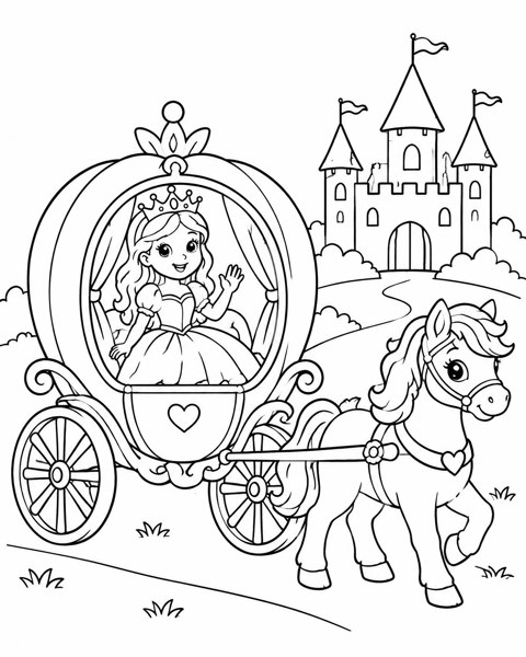 Princess Pumpkin Carriage coloring page