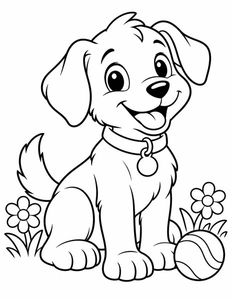 Playful Puppy coloring page