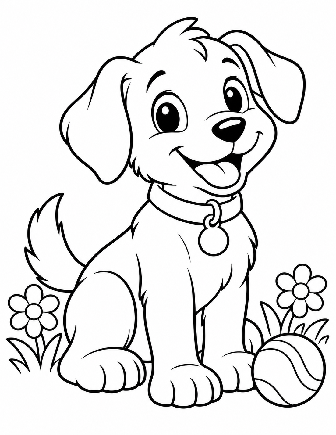 Playful Puppy coloring page