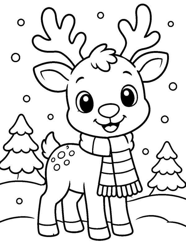 Reindeer coloring page
