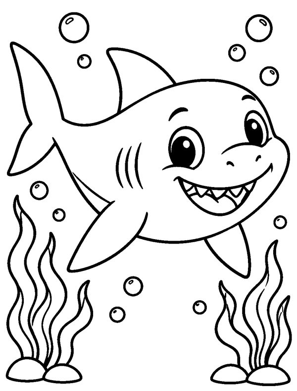 Shark Swimming coloring page