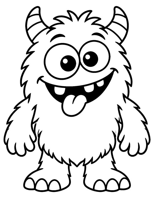 Silly Fuzzy Monster coloring page