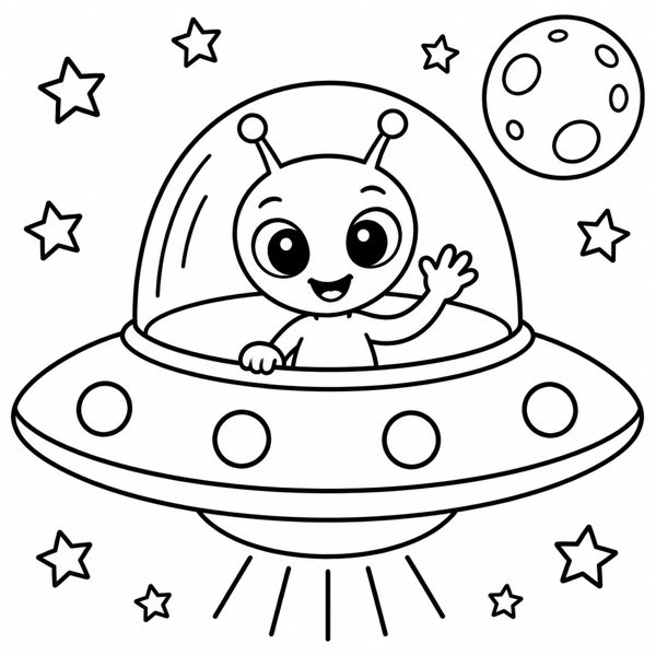 Friendly Alien coloring page