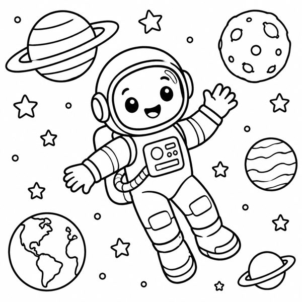 Astronaut Adventure coloring page