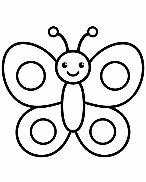 Happy Butterfly coloring page
