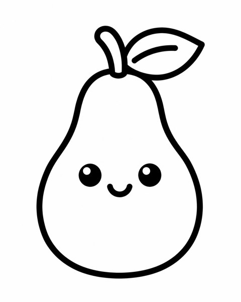 Smiling Pear coloring page