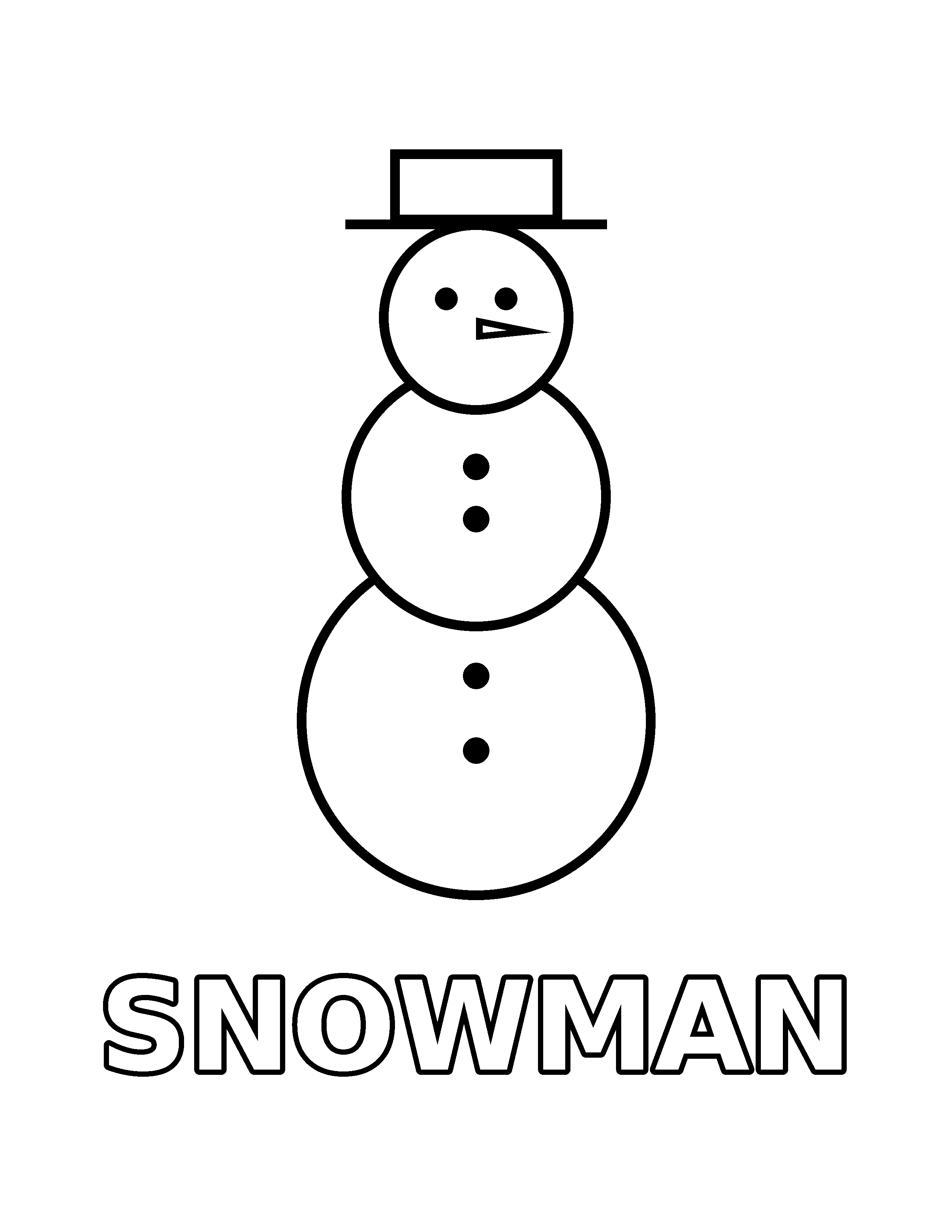 Big Snowman (Toddler) coloring page