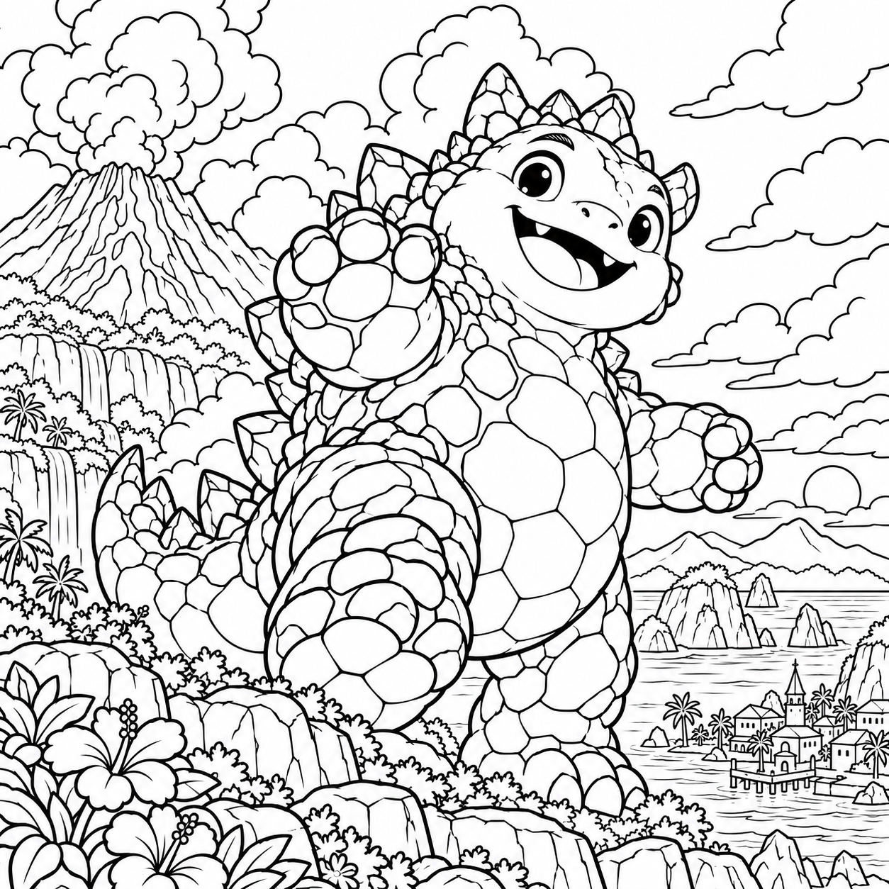 Magmo — Volcano WunderBeast coloring page